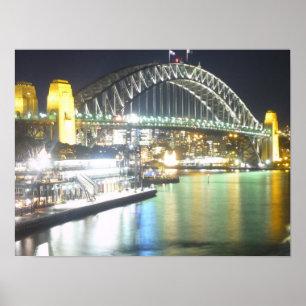 sydney harbour bridge reflection poster