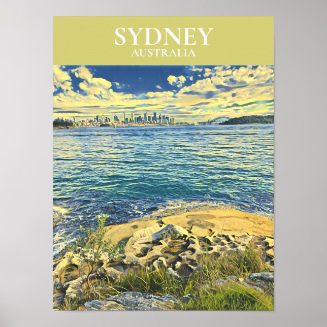Sydney Harbour skyline travel wall decor (Front)
