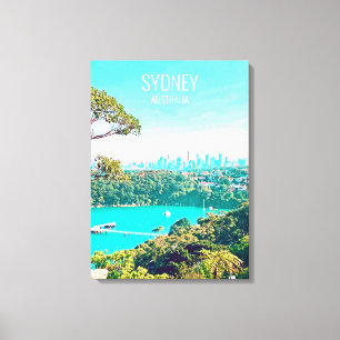 Sydney Harbour Skyline view Mosman Canvas Print