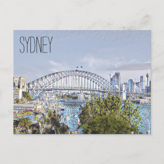 sydney harbour styled postcard
