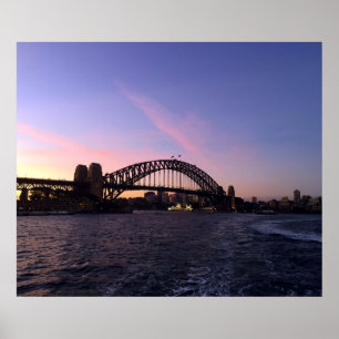 sydney harbour sunset poster