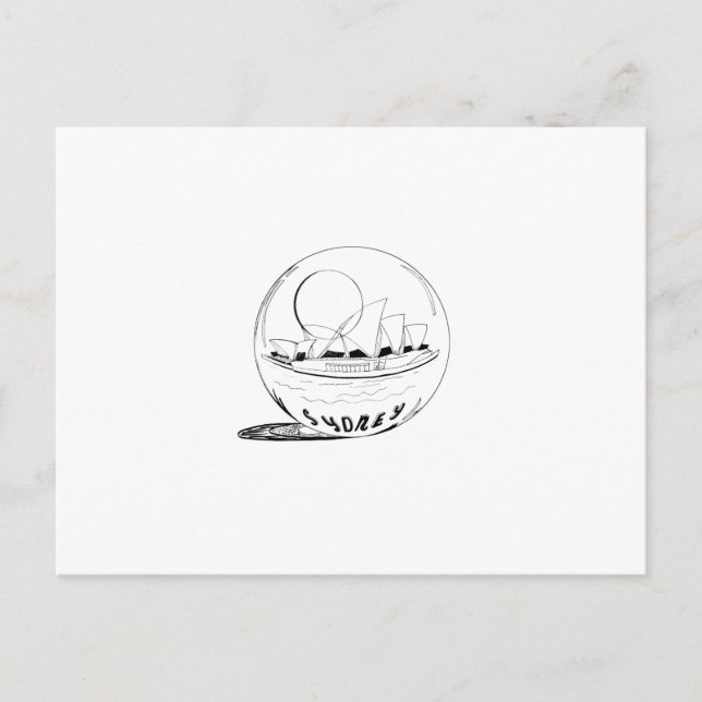 Sydney in a glass globe postcard (Front)