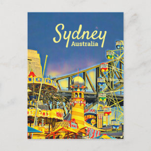 Sydney Luna Park fun park digital art travel Postcard