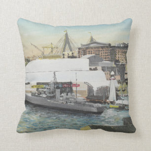 Sydney Maritime Museum from Hotel Balcony. 1998 Cushion
