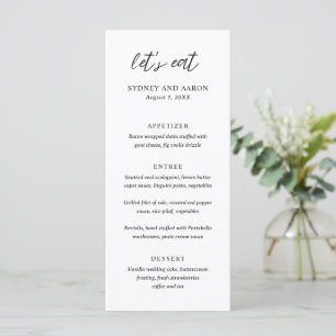 Sydney Modern Wedding Menu