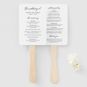 Sydney Modern Wedding Program Hand Fan