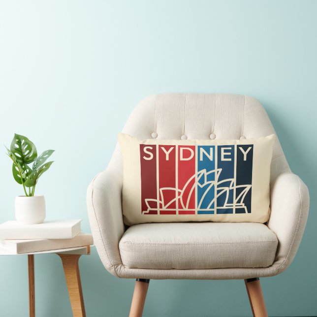 Sydney Opera House Abstract Art for Travel Lovers Lumbar Cushion (Chair)