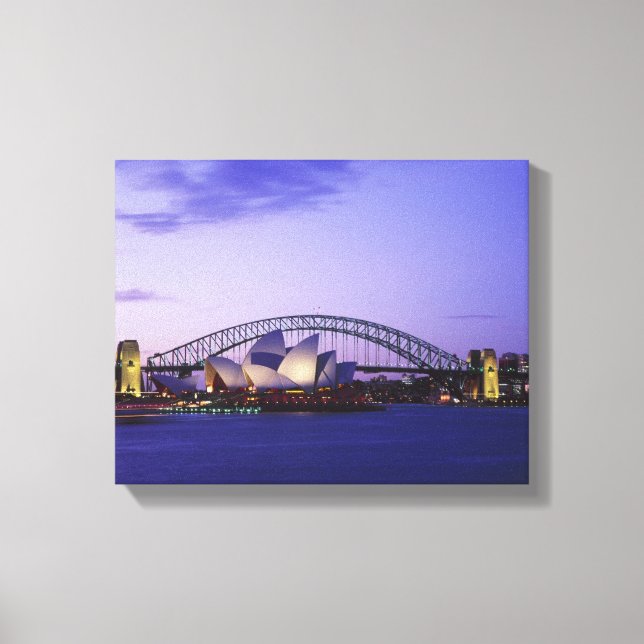 Sydney Opera House and Harbour, New South 2 Canvas Print (Front)