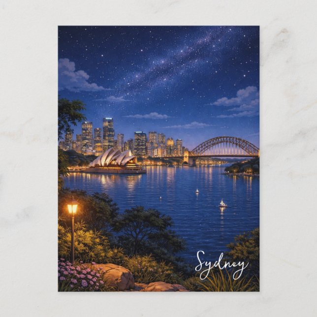 Sydney Opera House Australia at night Postcard (Front)