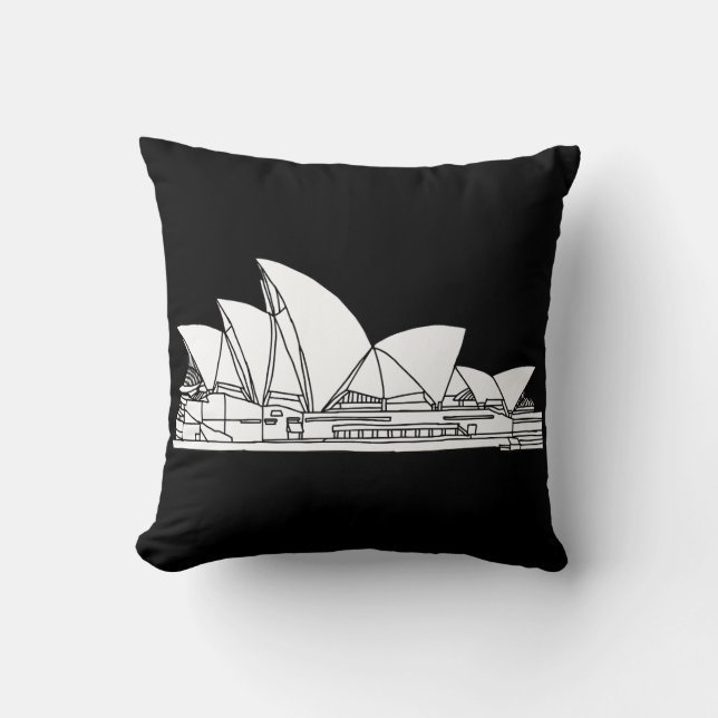 Sydney Opera House Australia drawing sketch Cushion (Front)