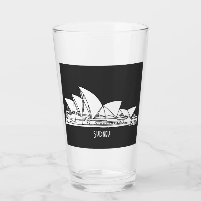 Sydney Opera House Australia drawing sketch Hoodie Glass (Front)