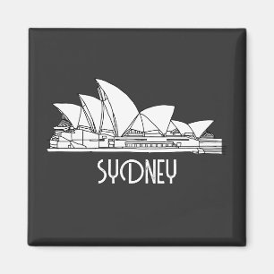 Sydney Opera House Australia drawing sketch Magnet