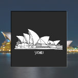Sydney Opera House Australia drawing souvenir 15 Cm Square Badge<br><div class="desc">Sydney Opera House Australia drawing souvenir</div>