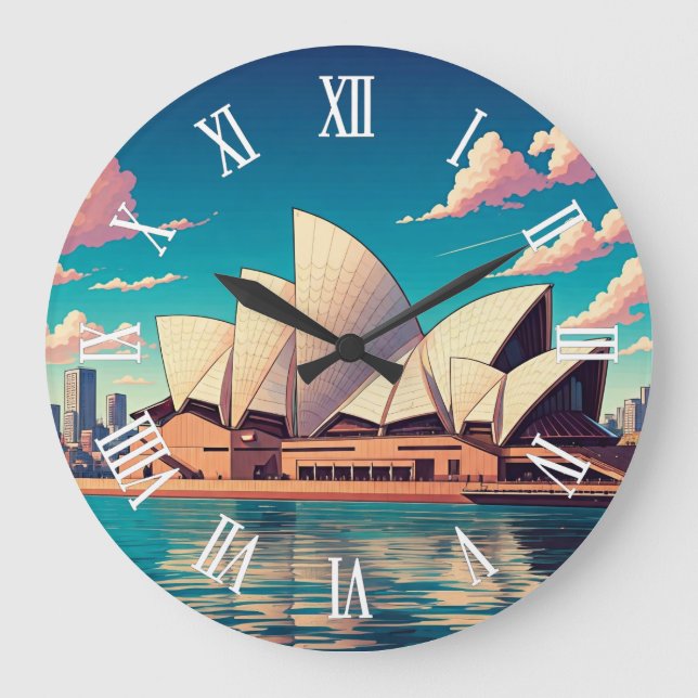 Sydney Opera House Australia Large Clock (Front)