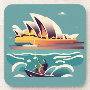 Sydney Opera House Australia painting souvenir Coaster