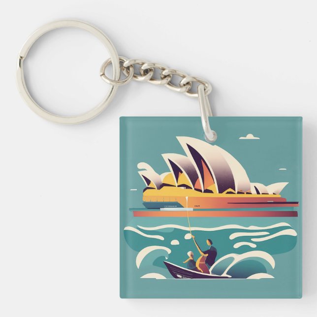 Sydney Opera House Australia painting souvenir Key Ring (Front)