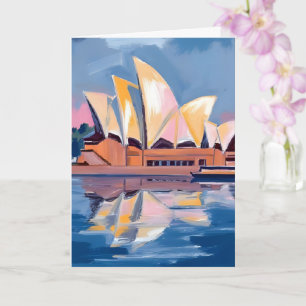 Sydney Opera House Australia Watercolor Card