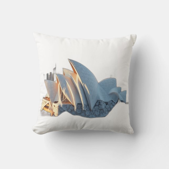 Sydney Opera House in Lace Patterns Cushion (Front)