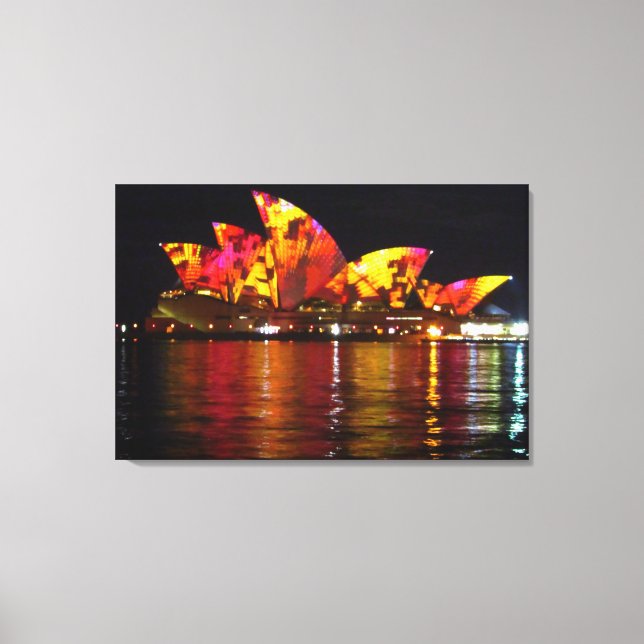 sydney opera house orange reflect canvas print (Front)