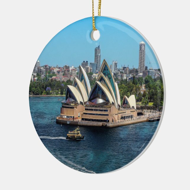 Sydney - OPERA HOUSE - panorama Ceramic Tree Decoration (Left)