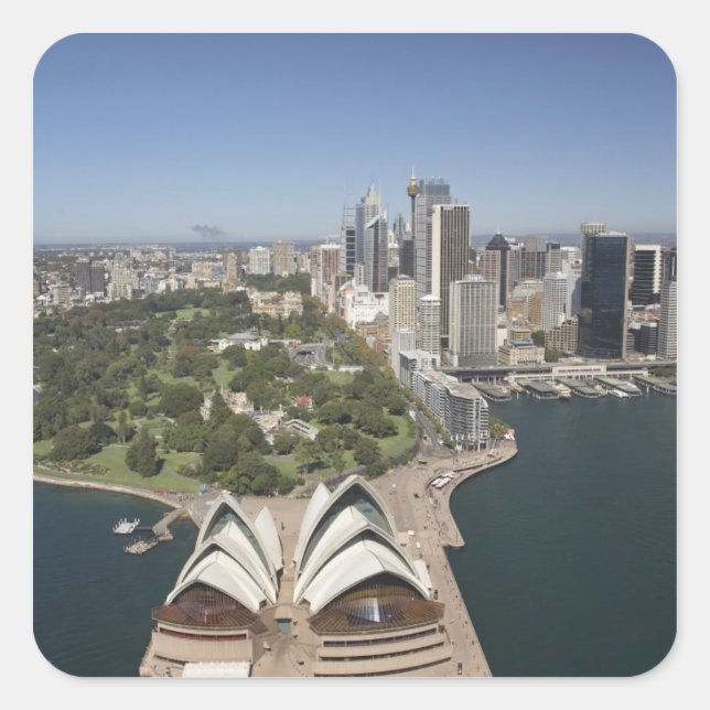 Sydney Opera House, Royal Botanic Gardens, CBD Square Sticker (Front)