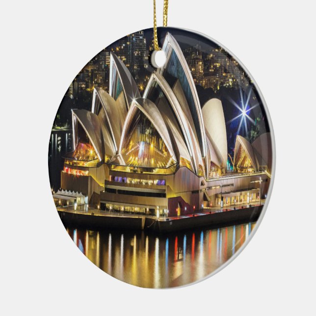 Sydney - OPERA HOUSE - view Ceramic Tree Decoration (Left)