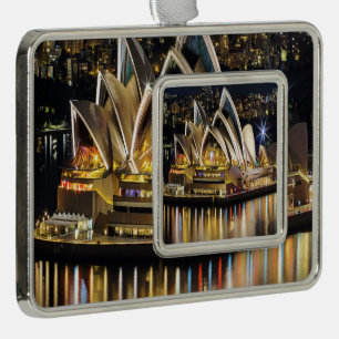 Sydney - OPERA HOUSE - view Silver Plated Framed Ornament