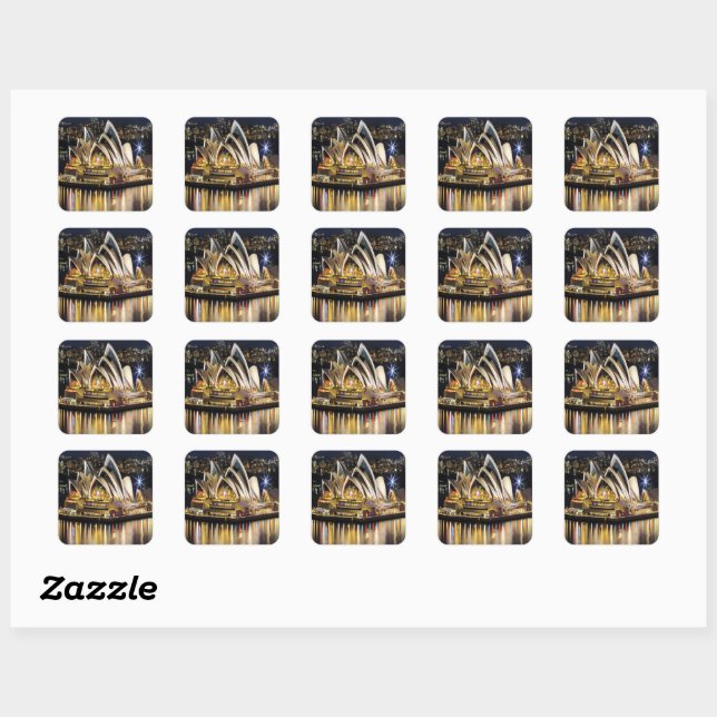 Sydney - OPERA HOUSE - view Square Sticker (Sheet)
