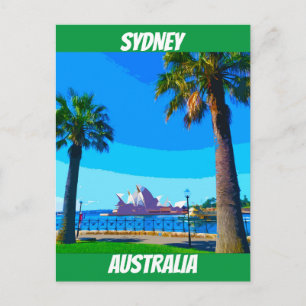 Sydney Opera House Vintage Travel Art Postcard