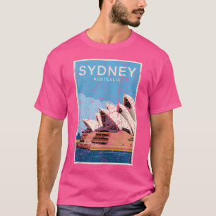 Sydney Opera House Vintage Travel Art Print Advent T-Shirt