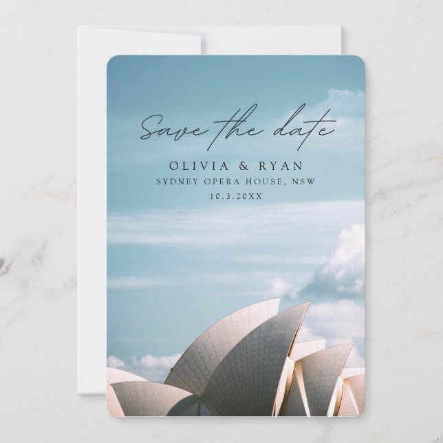 Sydney Opera House Wedding Save the Date Invitation (Front)