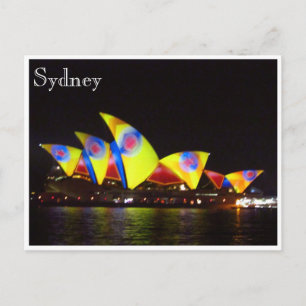 sydney opera house yellow postcard