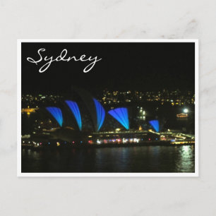 sydney opera vivid blue postcard