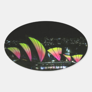 sydney opera vivid oval sticker