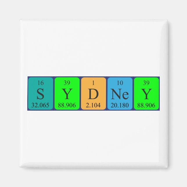 Sydney periodic table name magnet (Front)