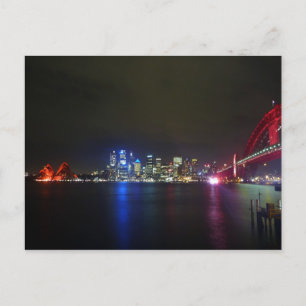 sydney red skyline postcard
