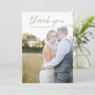 Sydney Sage Green Modern Wedding Thank You Card