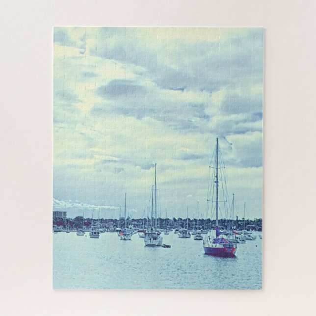 Sydney scene yachts on harbour Drummoyne Jigsaw Puzzle (Vertical)