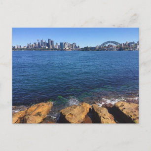sydney skyline rocks postcard