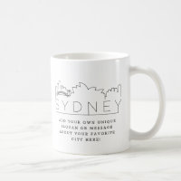 Sydney Stylised Skyline | Custom Slogan Coffee Mug