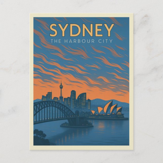 Sydney, The Harbor City Postcard (Front)
