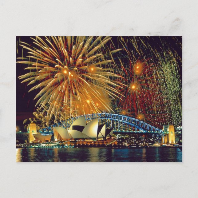 Sydney under Fireworks Postcard (Front)