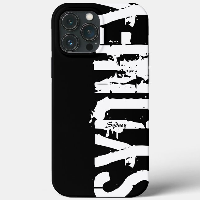 Sydney - Urban Style - Black and White iPhone Case (Back)