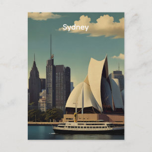 Sydney vintage poster postcard