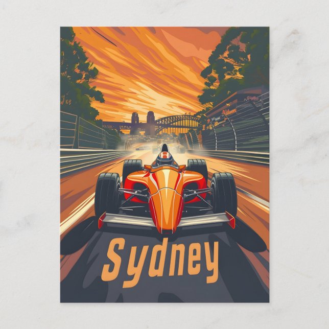 Sydney Vintage Racing Car Postcard (Front)
