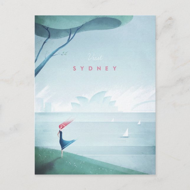 Sydney Vintage Travel Poster - Art Postcard (Front)