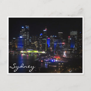 sydney vivid blue postcard