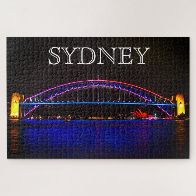sydney vivid harbour bridge jigsaw puzzle (Horizontal)