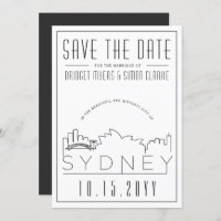 Sydney Wedding Deco Style Skyline Save the Date