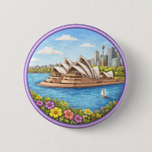 Sydney's Opera House 6 Cm Round Badge